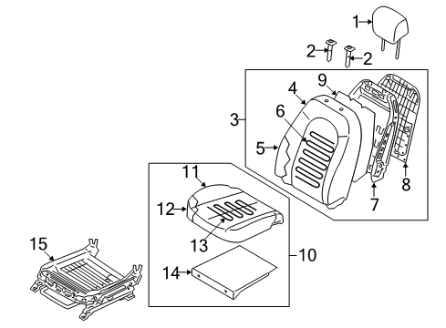 2007 Hyundai Elantra Heated Seats Board Assembly-Front Back(Passenger) Diagram for 88391-2H010-4W