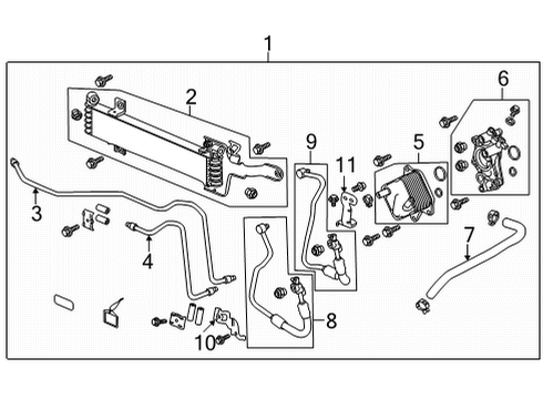 2022 Acura MDX Trans Oil Cooler Pipe Complete A (Atf) Diagram for 25210-61D-006