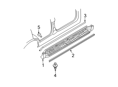 2009 Ford Escape Exterior Trim - Pillars, Rocker & Floor Running Board Bezel Diagram for 8L8Z-16C468-AA