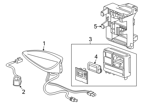 2021 Cadillac XT4 Communication System Components Mount Bracket Diagram for 84526012