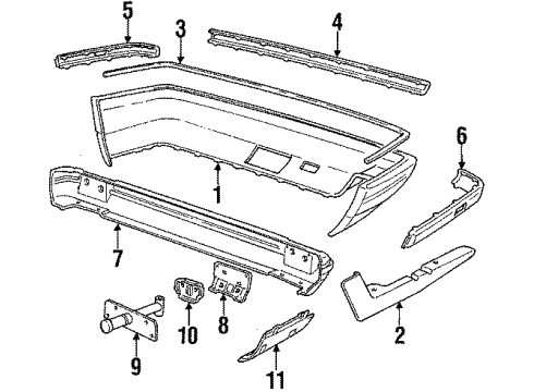1995 BMW 530i Rear Bumper Heat Insulation Diagram for 51488149257