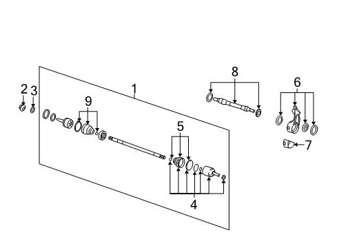 2005 Hyundai Santa Fe Drive Axles - Front Bracket Assembly-Bearing Diagram for 49562-26600