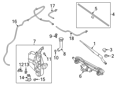 2014 Nissan Altima Wiper & Washer Components Clip Diagram for 28945-7Z000