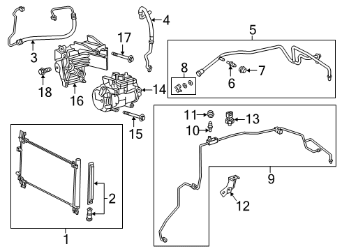 2022 Lexus RX450hL A/C Condenser, Compressor & Lines Tube & Accessory Ass Diagram for 88710-0E670