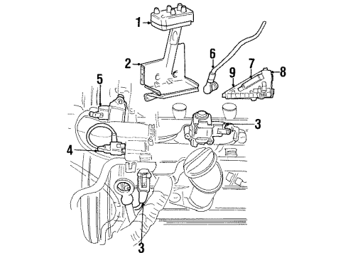 1998 Cadillac Catera Powertrain Control Engine Control Module Diagram for 9196387