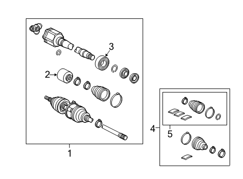 2014 Lexus RX450h Drive Axles - Front Boot Kit, Front Drive Shaft Diagram for 04427-0W110