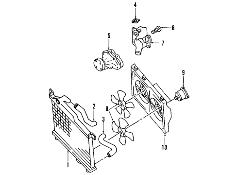 2007 Nissan Quest Cooling System, Radiator, Water Pump, Cooling Fan Motor Assy-Fan & Shroud Diagram for 21481-5Z00A
