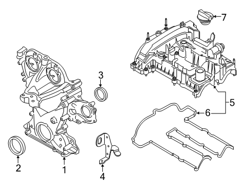 2018 Ford EcoSport Valve & Timing Covers Filler Cap Diagram for F2GZ-6766-H