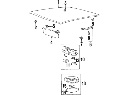 1997 Hyundai Elantra Interior Trim - Roof Room Lamp Assembly Diagram for 92800-22000-FY