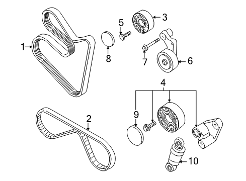 2000 BMW Z8 Belts & Pulleys Adjusting Pulley With Lever Diagram for 11281407972