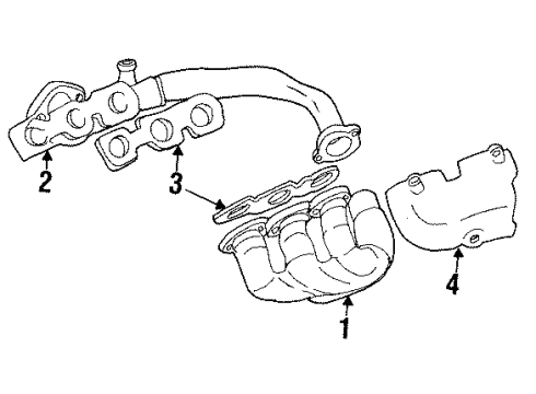 2001 Oldsmobile Aurora Exhaust Manifold Shield Asm-Exhaust Manifold Heat Diagram for 12563873