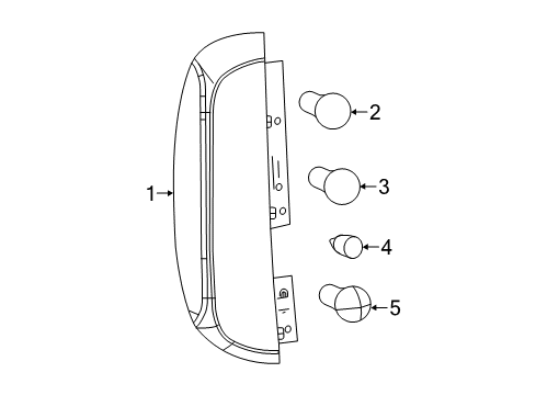 2016 Ram ProMaster City Bulbs Lamp-Tail Diagram for 68311693AA