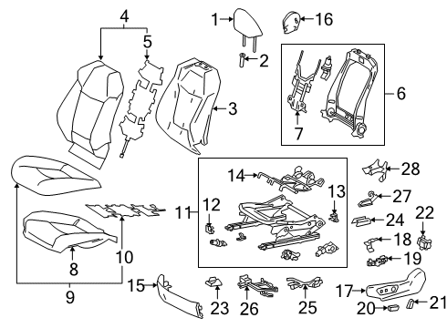 2022 Toyota Corolla Driver Seat Components Seat Cushion Heater Diagram for 87510-0R190