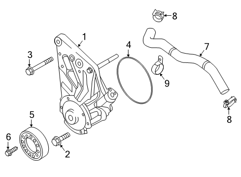 2018 Nissan Titan XD Belts & Pulleys Pump Assy-Vacuum Diagram for 14650-EZ40B