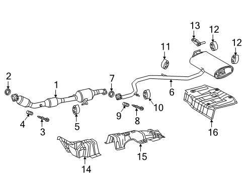 2019 Toyota C-HR Exhaust Components Muffler & Pipe Diagram for 17430-37820