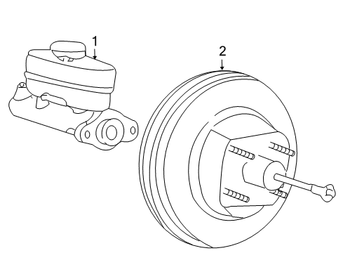 2002 Ford F-150 Dash Panel Components Master Cylinder Diagram for YL3Z-2140-CA