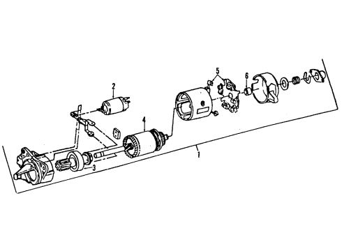 1985 Dodge Caravan Starter Starter Asm 2.2L Diagram for R0171382