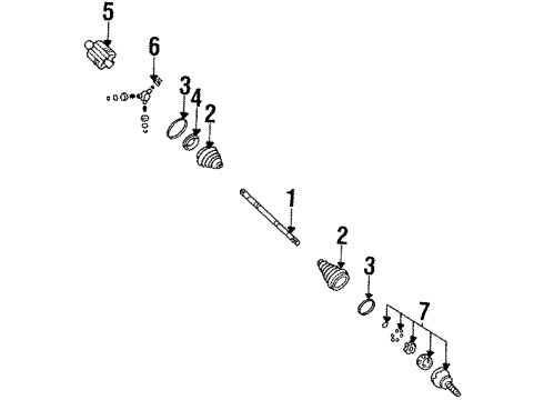 1995 Cadillac DeVille Drive Axles - Front Joint Kit, Front Wheel Drive Shaft Tri-Pot (W/Boot) Diagram for 26044407