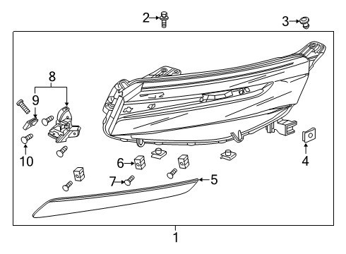 2018 Honda Clarity Headlamps Nut Special (8) Diagram for 33103-TRT-003