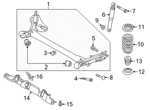 2017 Hyundai Veloster Rear Suspension Rear Spring Pad, Lower Diagram for 55332-1R000