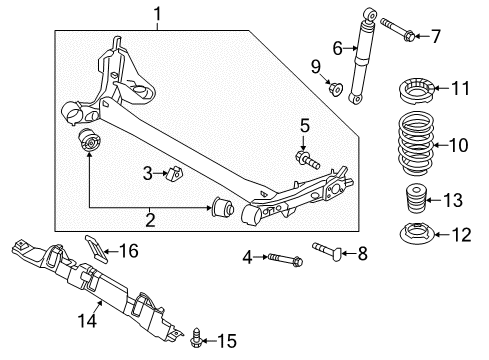 2017 Hyundai Veloster Rear Suspension Clip Diagram for 865903X500