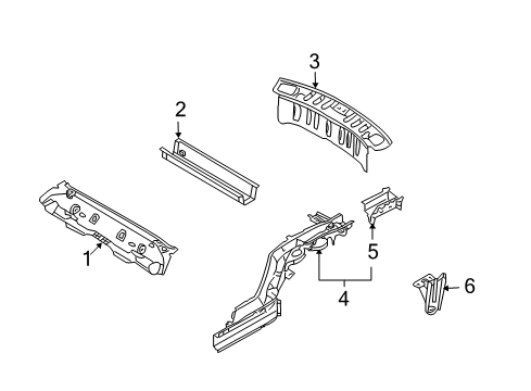 Diagram for 2006 Infiniti FX45 Floor Center Member, Floor Side Members