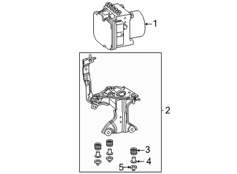 2021 Toyota Highlander ABS Components ABS Control Unit Diagram for 44050-0E580