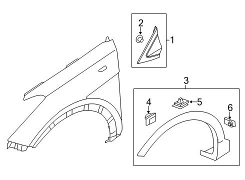 2020 Hyundai Santa Fe Exterior Trim - Fender GARNISH Assembly-FNDR Side, LH Diagram for 87711-S2000