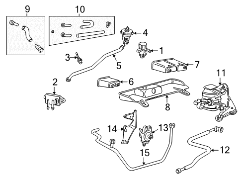 2000 Lincoln LS Emission Components EGR Valve Diagram for XW4Z-9D475-BA