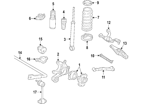 2008 Hyundai Sonata Rear Suspension Components, Lower Control Arm, Upper Control Arm, Stabilizer Bar Bar Assembly-Rear Stabilizer Diagram for 55510-3K000