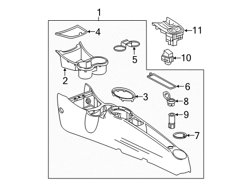 2015 Chevrolet Spark EV Center Console Center Console Diagram for 95249567