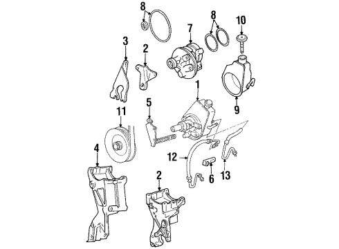 1994 GMC C3500 P/S Pump & Hoses, Steering Gear & Linkage Pump Asm-P/S Diagram for 26037450