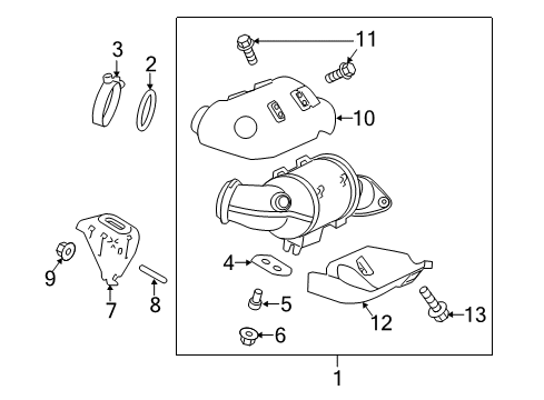 2016 Ford Taurus Exhaust Manifold Exhaust Manifold Diagram for DA5Z-9431-A