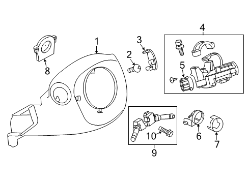 2014 Nissan Juke Switches Steering Angle Sensor Assembly Diagram for 47945-3FY0A