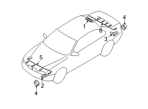 2008 BMW 550i Parking Aid Set Of Cables, Front Bumper Diagram for 61129122274