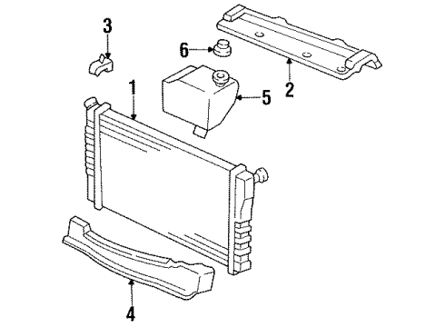 1991 Pontiac Firebird Cooling System, Radiator, Cooling Fan Reservoir-Coolant Recovery Diagram for 10170175