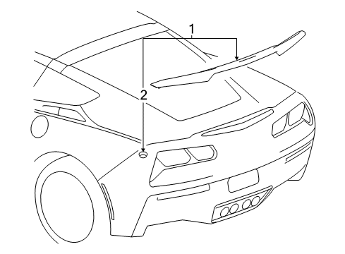 2017 Chevrolet Corvette Rear Bumper - Spoiler Spoiler Diagram for 22880620