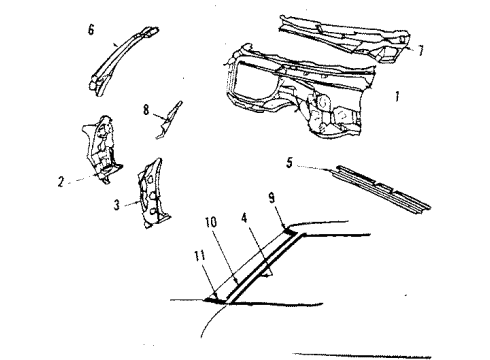 1985 Pontiac Grand Prix Cowl Arm Asm * Black Finish Diagram for 20151254