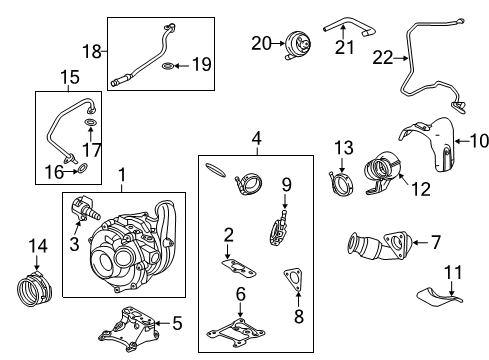 2015 Ford F-350 Super Duty Turbocharger Exhaust Pipe Diagram for HC3Z-9G437-A