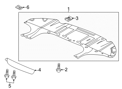 2020 GMC Terrain Front Bumper & Grille - Splash Shields Underbody Shield Diagram for 23463196