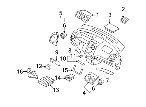 2010 Pontiac G3 Cluster & Switches, Instrument Panel Storage Cover Diagram for 96475831