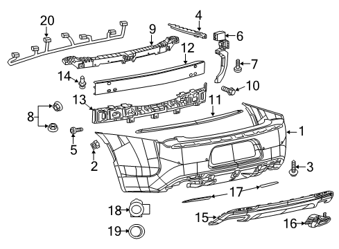 2018 Chrysler 300 Rear Bumper Nut-Spring Diagram for 6505223AA