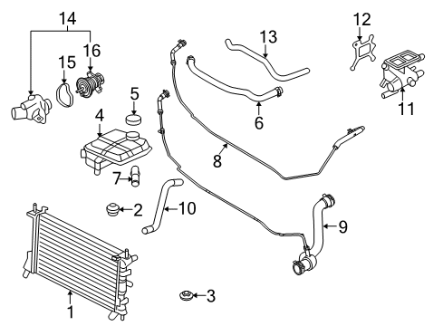 2008 Ford Focus Radiator & Components Radiator Cap Diagram for 8S4Z-8100-A