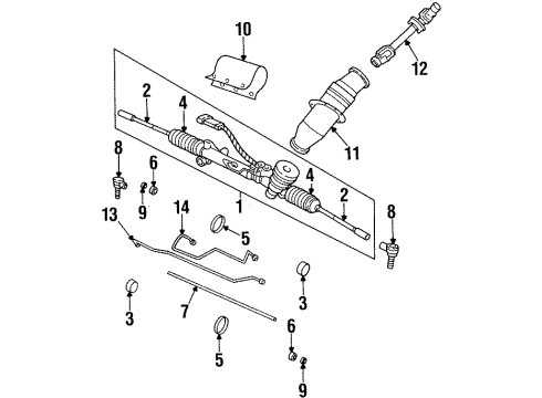 1998 Oldsmobile Aurora P/S Pump & Hoses, Steering Gear & Linkage Intermediate Steering Shaft Assembly Diagram for 26044419