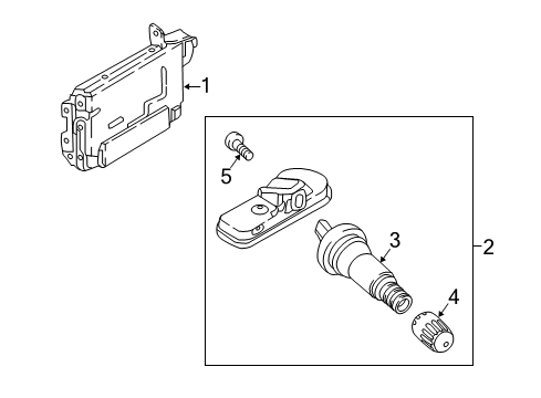 2021 Kia Stinger Controls - Instruments & Gauges Tire Pressure Monitoring Sensor Stem Diagram for 52936J5000