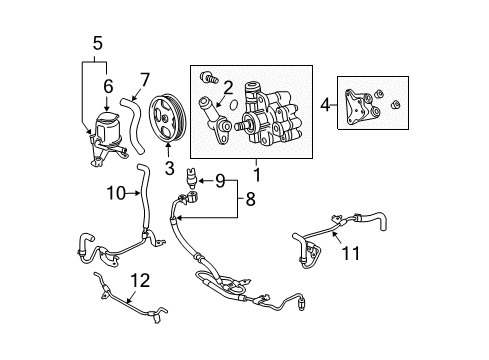 2006 Toyota 4Runner P/S Pump & Hoses, Steering Gear & Linkage Return Tube Diagram for 44416-60370