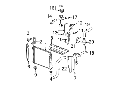 2006 Chevrolet HHR Radiator & Components Inlet Hose Diagram for 15241778