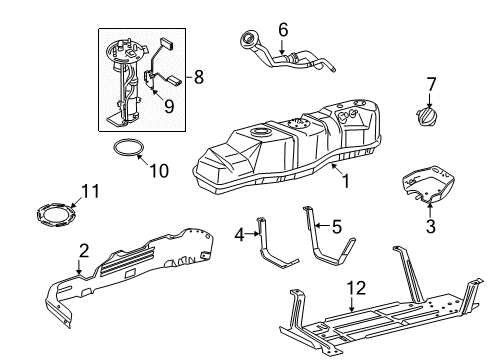 2008 Ford F-150 Senders Fuel Sender Unit Diagram for 8L3Z-9A213-E