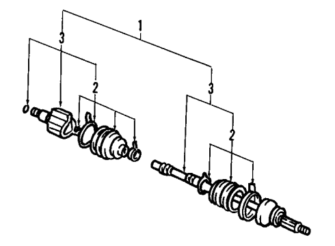 1985 Chevrolet Sprint Front Axle Shafts & Joints, Drive Axles Boot Set Diagram for 96056783