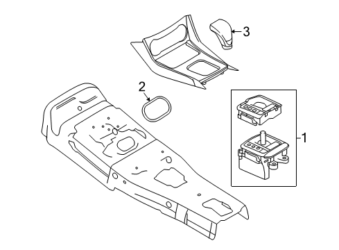 2018 Infiniti QX30 Center Console Transmission Control Device Assembly Diagram for 34901-5DF0B